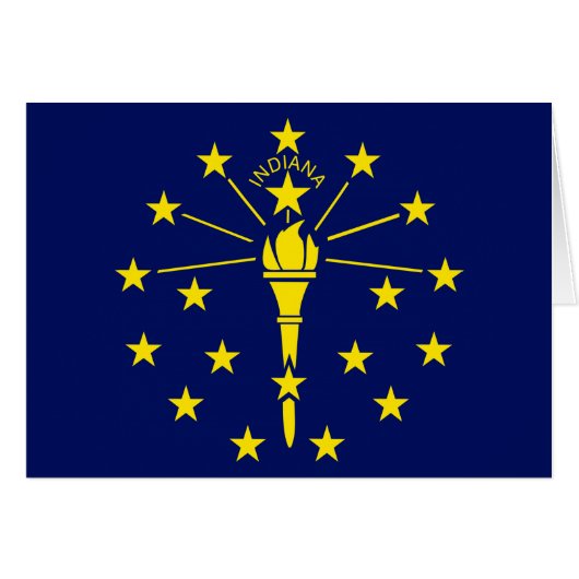 Indiana State Flag Blue & Gold Torch & Stars (Vorderseite (Horizontal))
