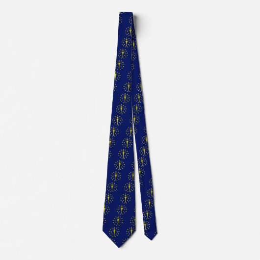 Indiana State Flag Blue & Gold Torch & Stars Krawatte (Vorderseite)