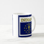 Indiana State Flag Design Kaffeetasse (VorderseiteRechts)