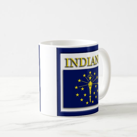 Indiana State Flag Design Kaffeetasse (VorderseiteRechts)