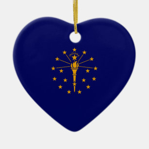 Indiana State Flag Design Keramik Ornament