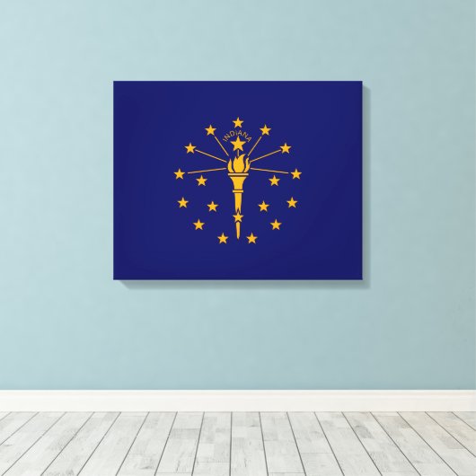 Indiana State Flag Design Leinwanddruck (Insitu (Holzboden))