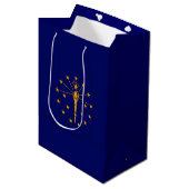 Indiana State Flag Design Mittlere Geschenktüte (Vorderseite Schrägansicht)