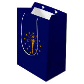 Indiana State Flag Design Mittlere Geschenktüte (Rückseite Schrägansicht)