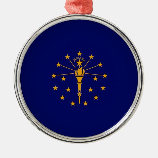 Indiana State Flag Design Ornament Aus Metall (Vorne)
