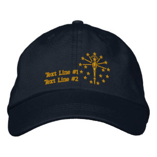 Indiana State Flag Design Personalisieren Bestickte Kappe