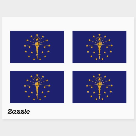 Indiana State Flag Design Rechteckiger Aufkleber (Blatt)