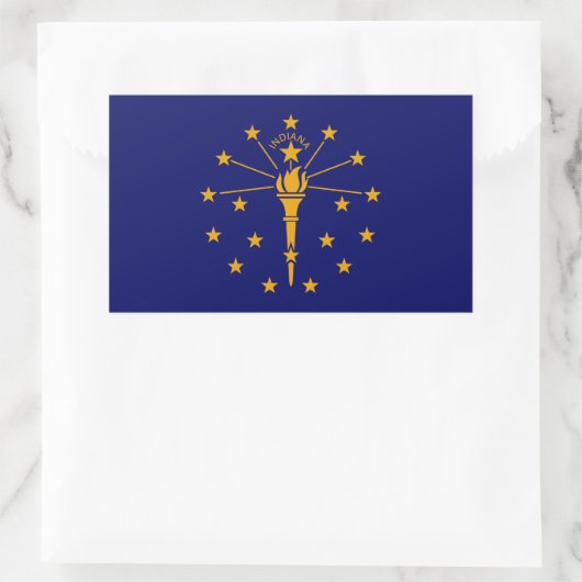 Indiana State Flag Design Rechteckiger Aufkleber (Tasche)