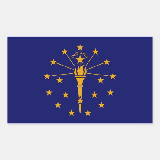 Indiana State Flag Design Rechteckiger Aufkleber (Vorderseite)