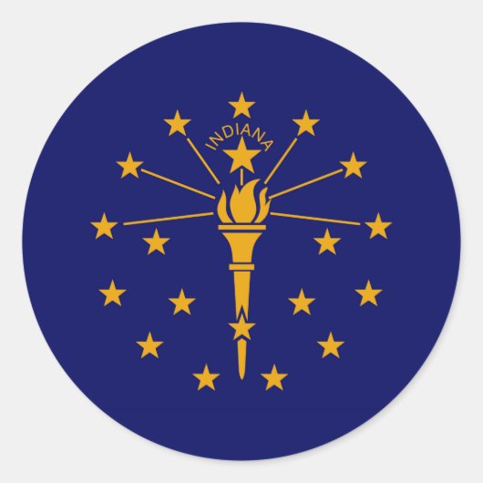 Indiana State Flag Design Runder Aufkleber (Vorderseite)