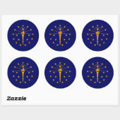 Indiana State Flag Design Runder Aufkleber (Blatt)