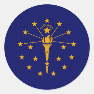 Indiana State Flag Design Runder Aufkleber