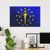 Indiana State Flag Grunge Poster (Heimbüro)