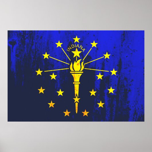 Indiana State Flag Grunge Poster (Vorne)