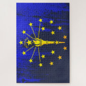 Indiana State Flag Grunge Puzzle (Vertikal)