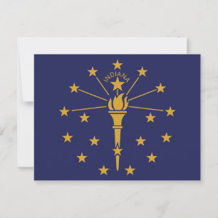 Indiana State Flag Hoosier Staat Torch 19 Sterne Postkarte