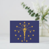 Indiana State Flag Hoosier Staat Torch 19 Sterne Postkarte (Stehend Vorderseite)