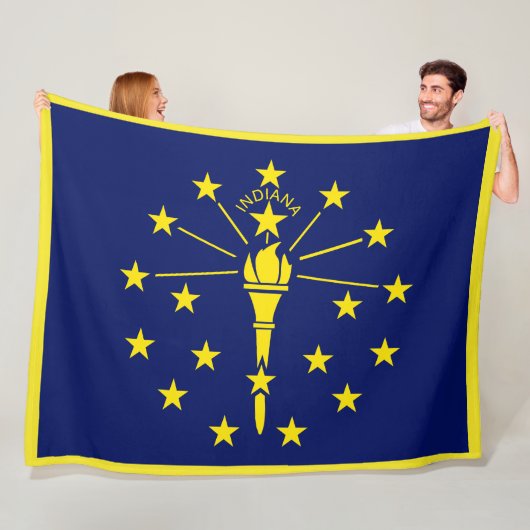 Indiana State Flag Print Patriotc Fleecedecke (Beispiel)