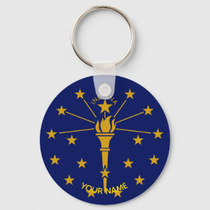 Indiana State Flag Schlüsselanhänger ID Tag IHRER