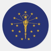 Indiana State Flag USA Runder Aufkleber (Vorderseite)