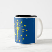 Indiana State Flag Zwei-Tone-Kaffee-Tasse Zweifarbige Tasse (VorderseiteRechts)