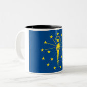 Indiana State Flag Zwei-Tone-Kaffee-Tasse Zweifarbige Tasse (Vorderseite Links)