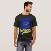 Indiana State Map And Flag T-Shirt (Vorne ganz)