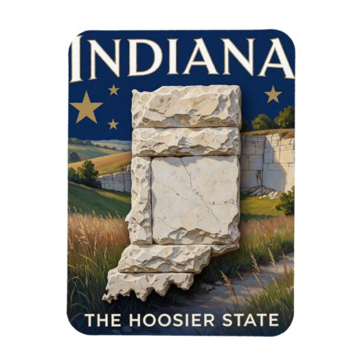 Indiana State Pride Kalkstein-Erbe Magnet (Vertikal)