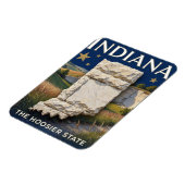 Indiana State Pride Kalkstein-Erbe Magnet (Linke Seite)