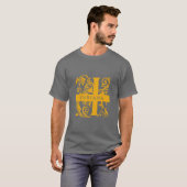 Indiana State Split Letter Monogramm T-Shirt (Vorne ganz)