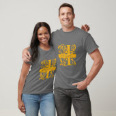 Indiana State Split Letter Monogramm T-Shirt (Unisex)