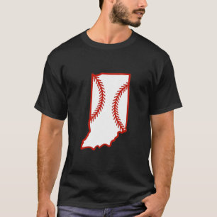 Indiana State Umriss-Stickerei T-Shirt