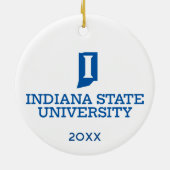 Indiana State University Feiertag Keramik Ornament (Hinten)