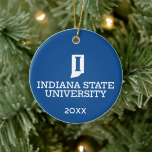 Indiana State University Feiertag Keramik Ornament