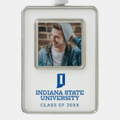 Indiana State University Holiday Rahmen-Ornament Silber (Vorderseite)