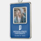 Indiana State University Holiday Rahmen-Ornament Silber (Links)