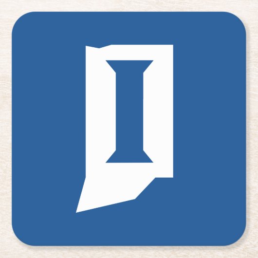 Indiana State University Rechteckiger Pappuntersetzer (Vorderseite)