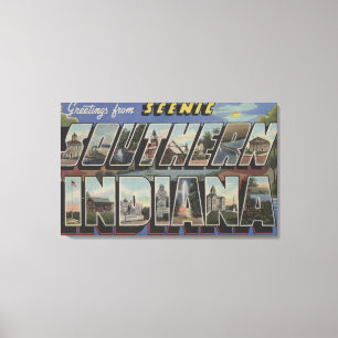 Indiana (Süd) - Große Briefmarkenszenen Leinwanddruck
