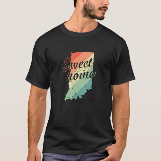 Indiana Sweet Zuhause Map USA T-Shirt (Vorderseite)