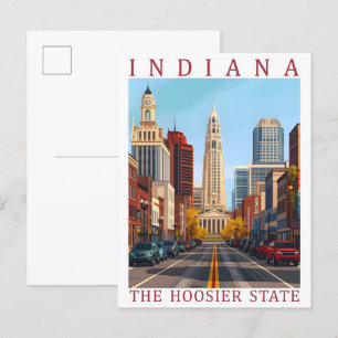 Indiana the Hoosier Staat USA Travel Place Postkarte