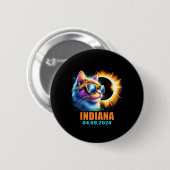 Indiana Total Solar Eclipse 2024 Cat Solar Eclipse Button (Vorne & Hinten)