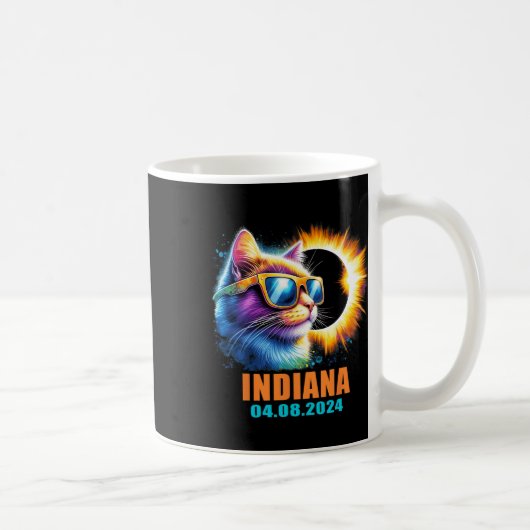 Indiana Total Solar Eclipse 2024 Cat Solar Eclipse Kaffeetasse (Rechts)