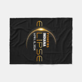 Indiana Total Solar Eclipse 2024 Fleecedecke (Vorderseite (Horizontal))