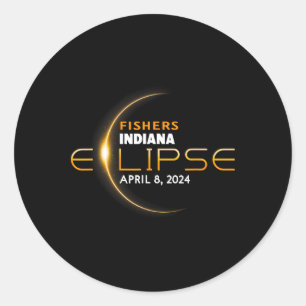 Indiana Total Solar Eclipse 2024 Runder Aufkleber