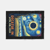 Indiana Total Solar Eclipse 2024 Starry Night Fleecedecke (Vorderseite (Horizontal))