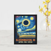 Indiana Total Solar Eclipse 2024 Starry Night Karte (Gelbe Blume)