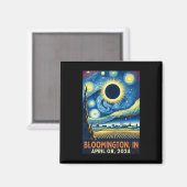 Indiana Total Solar Eclipse 2024 Starry Night Magnet (Vorderseite/Rückseite)