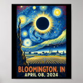 Indiana Total Solar Eclipse 2024 Starry Night Poster (Vorne)