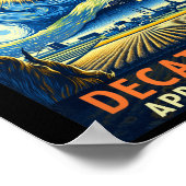 Indiana Total Solar Eclipse 2024 Starry Night Poster (Ecke)