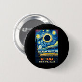Indiana Total Solar Eclipse 2024 Starry Night Van Button (Vorne & Hinten)